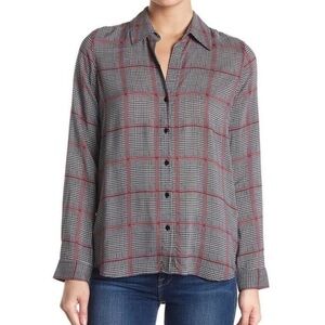 L'agence Nina Blouse Autumn Pfeiffer Plaid viscose long sleeve blouse small